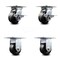 Service Caster 4 Inch Phenolic Caster Set with Roller Bearing 2 Brakes and 2 Rigid SCC SCC-35S420-PHR-SLB-2-R-2 - alternate 1